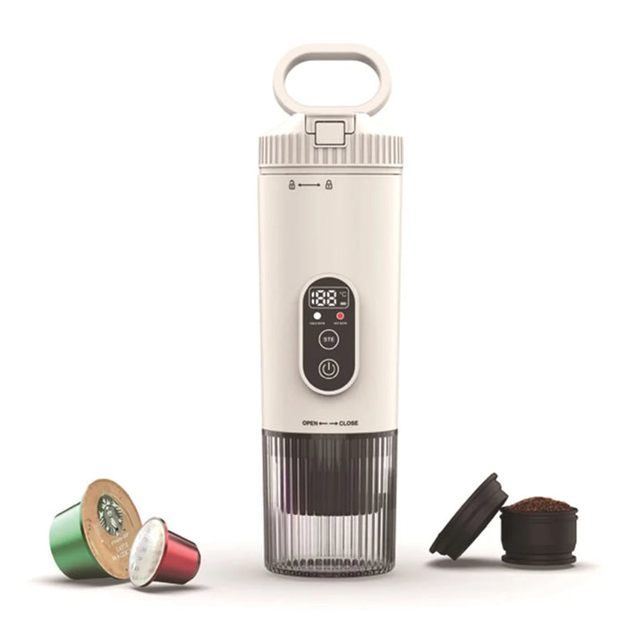 Portable Espresso Machine Wireless Electric Capsule Coffee Maker for Outdoor / Car / Home - White - 1