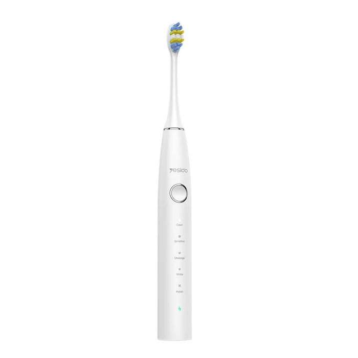 YESIDO MG24 IPX7 Waterproof Sonic Electric Toothbrush 38400 VPM Long Battery Ergonomic Handle - White - 1