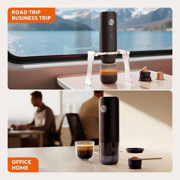 ICAFILAS Portable Capsule Coffee Machine 19 Bar High Pressure Extraction Small Electric Espresso Maker with 3 Tray - Black - 5