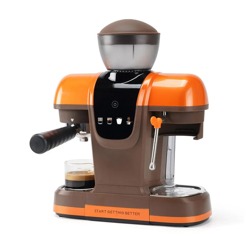 ICAFILAS Espresso Machine with Integrated Grinder 19 Bar Automatic Coffee Maker Hot / Cold Milk Frother for Home, EU Plug - 1