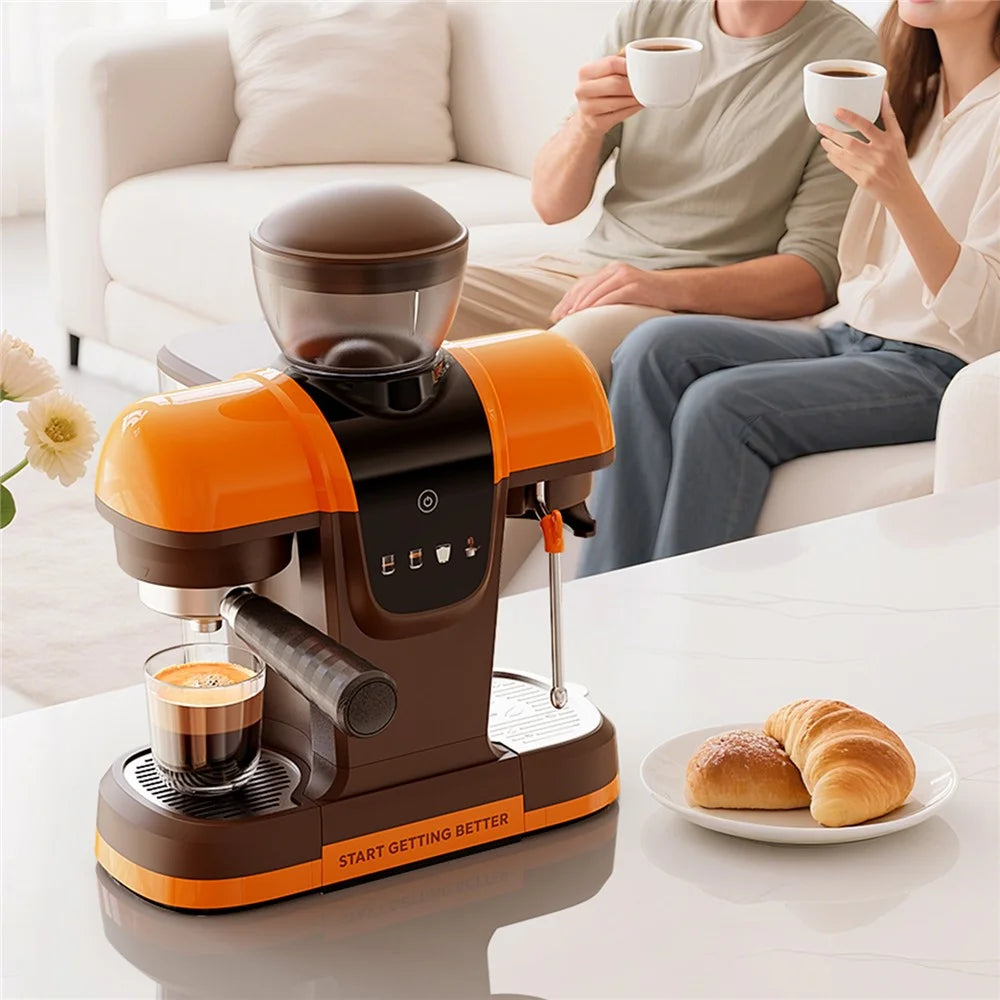 ICAFILAS Espresso Machine with Integrated Grinder 19 Bar Automatic Coffee Maker Hot / Cold Milk Frother for Home, EU Plug - 7