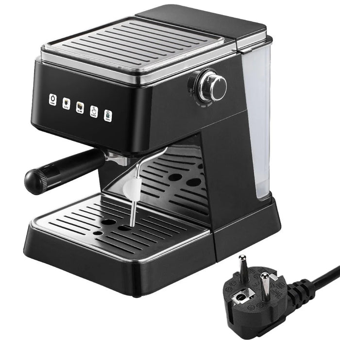 15.L Water Tank Semi-Automatic Concentrated Extraction Coffee Machine Touch Control Espresso Machine, EU Plug - Black - 1