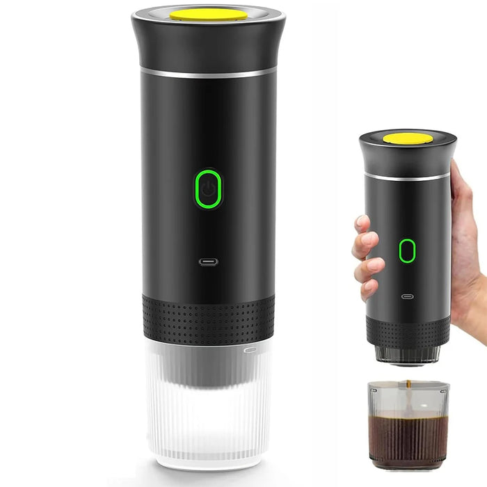 Portable Coffee Maker Self-Heating Travel Electric Espresso Machine for Ground Coffee and Capsules (BPA Free, No FDA) - Black - 1