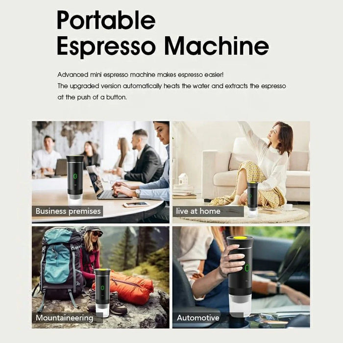 Portable Coffee Maker Self-Heating Travel Electric Espresso Machine for Ground Coffee and Capsules (BPA Free, No FDA) - Black - 6