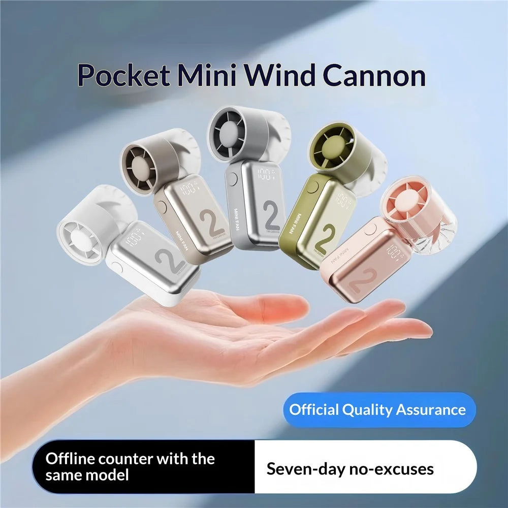 F96 Mini Handheld Fan 1600mAh USB Rechargeable 100 Speed Levels Portable Cooling Device - White - 7