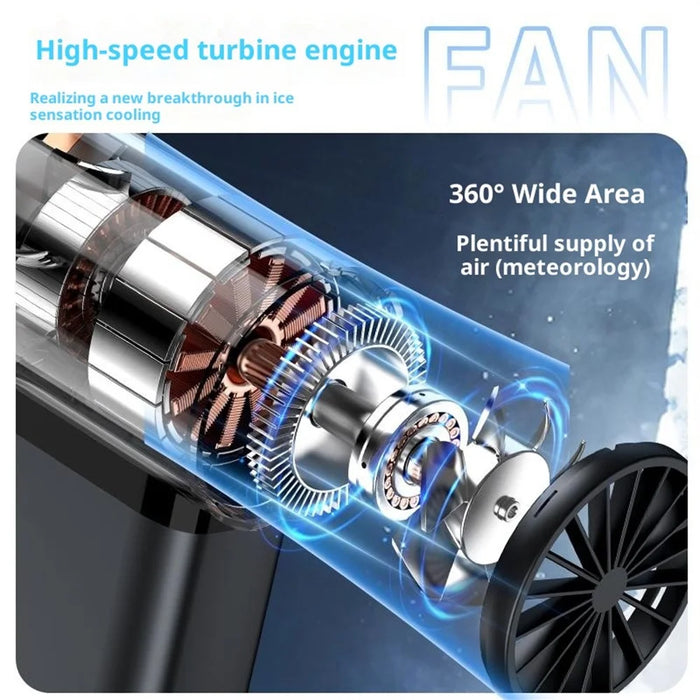 2688 Handheld High Speed Fan 120 Speed Adjustable LED Digital Display Cooling Fan for Outdoor Travel - Black - 3