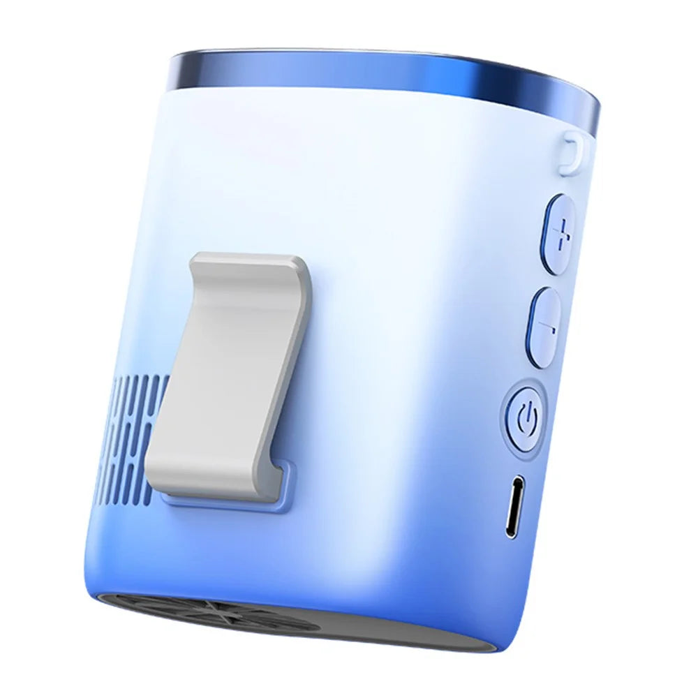 01 High Speed Waist Fan 100 Levels Adjustment 3000mAh Digital Display Portable Neck Fan for Outdoor Cooling - Blue - 2