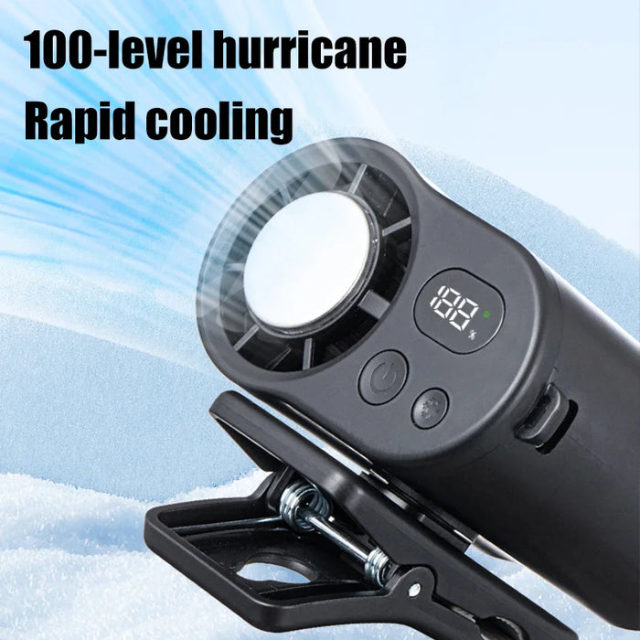 CYKE F27 Digital Display Mini Clip Fan 100 Speed Levels Summer Cooling Desktop Fan with Cold Compress - White - 3