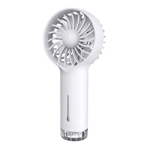 F6 Portable Handheld Fan 3-Speed USB Rechargeable Mini Misting Fan for Outdoor Travel Office - White - 1