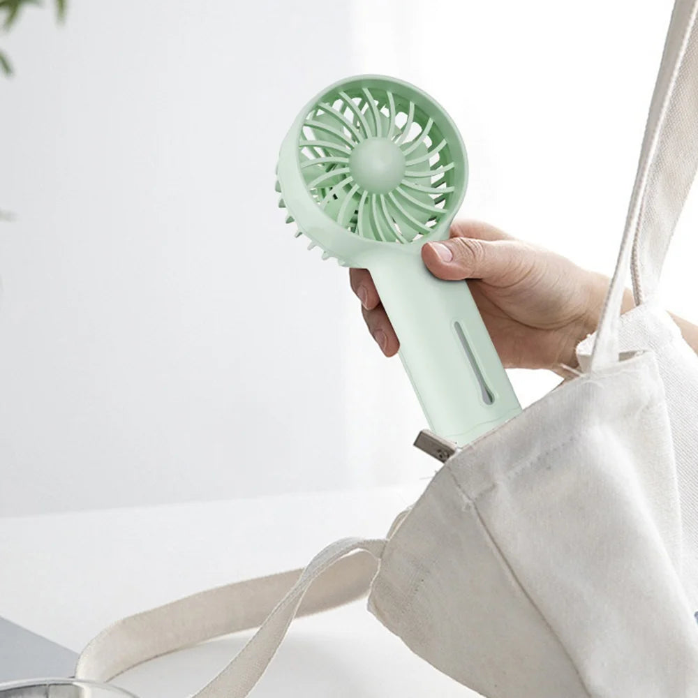 F6 Portable Handheld Fan 3-Speed USB Rechargeable Mini Misting Fan for Outdoor Travel Office - White - 7