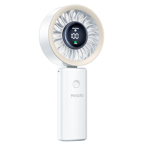 YESIDO YF20 Foldable Handheld Fan with LED Display 3600mAh Rechargeable 100-Speed Control Portable Cooling Fan - White - 2
