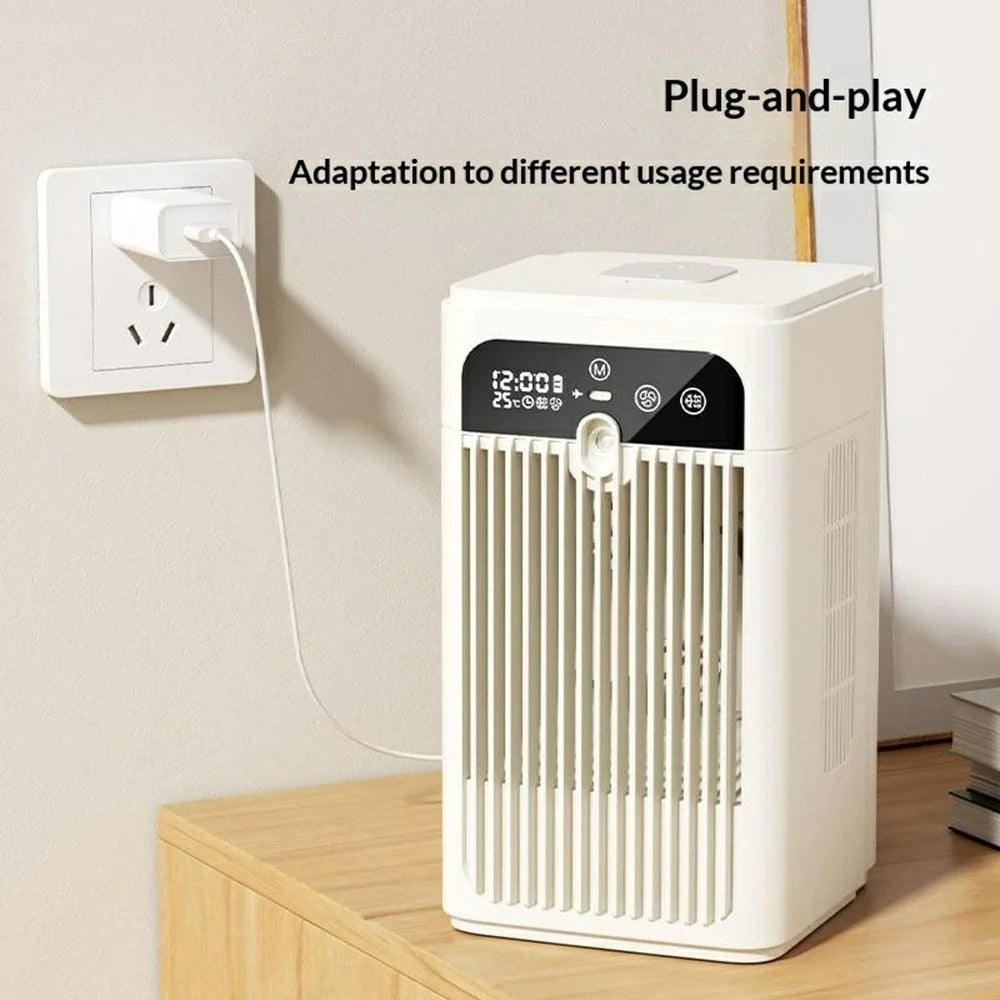Desktop Cooling Spray Fan USB Rechargeable Mini Air Conditioner Humidifier with Timer - 3