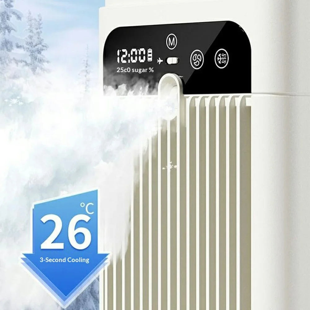 Desktop Cooling Spray Fan USB Rechargeable Mini Air Conditioner Humidifier with Timer - 7