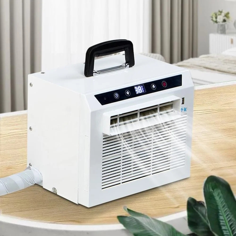 Portable Split Air Conditioner with 2m Connecting Hose 1300W 3000BTU Mini AC Unit for Camping RV Car, EU Plug - White - 4