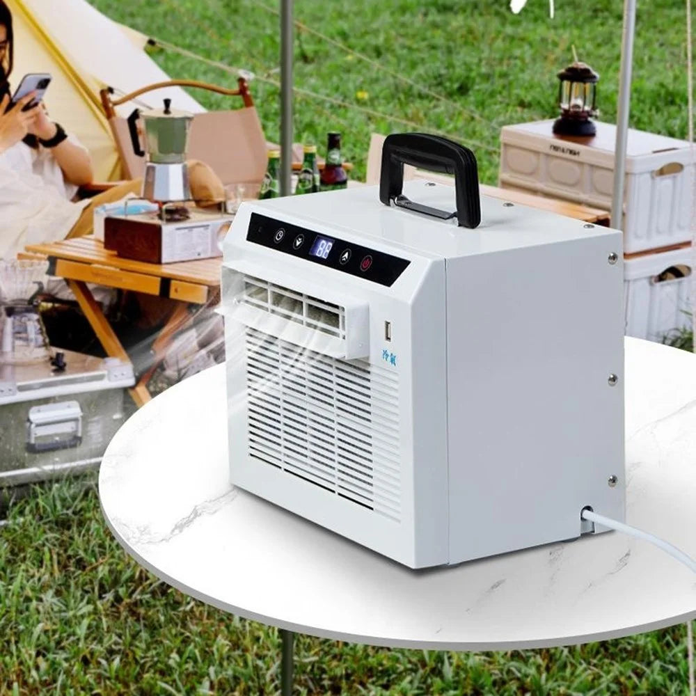 Portable Split Air Conditioner with 2m Connecting Hose 1300W 3000BTU Mini AC Unit for Camping RV Car, EU Plug - White - 5