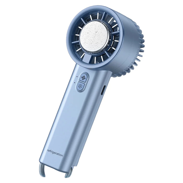 Handheld Mini Fan Superconductive Ice Cooling Portable USB-C Rechargeable Fan - Blue - 1