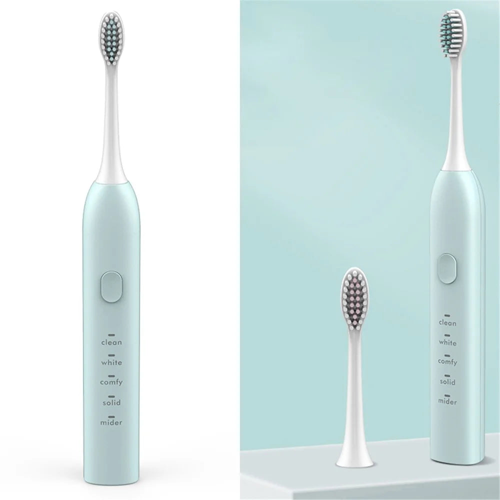 Sonic Electric Toothbrush USB Rechargeable Five Brushing Modes Automatic Tooth Brush Gift - Blue - 1