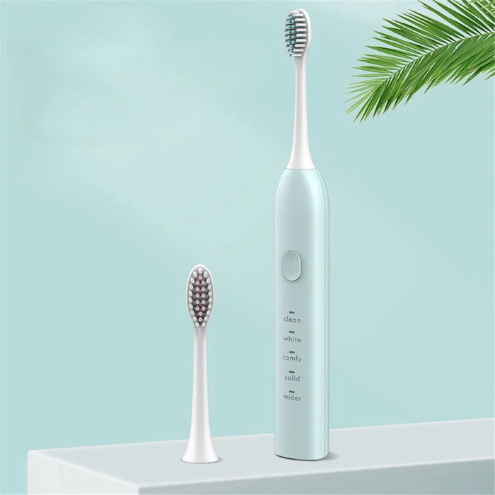 Sonic Electric Toothbrush USB Rechargeable Five Brushing Modes Automatic Tooth Brush Gift - Blue - 3