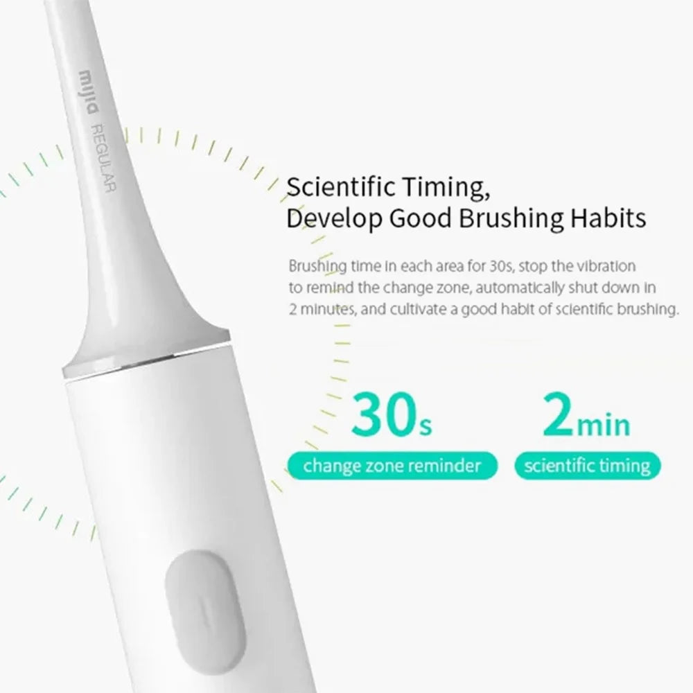 XIAOMI Mijia T500 Smart Electric Toothbrush Ultrasonic Whitening Teeth Waterproof Rechargeable Automatic Tooth Brush (Chinese Version) (with FDA Certificate, BPA-Free) - White - 5