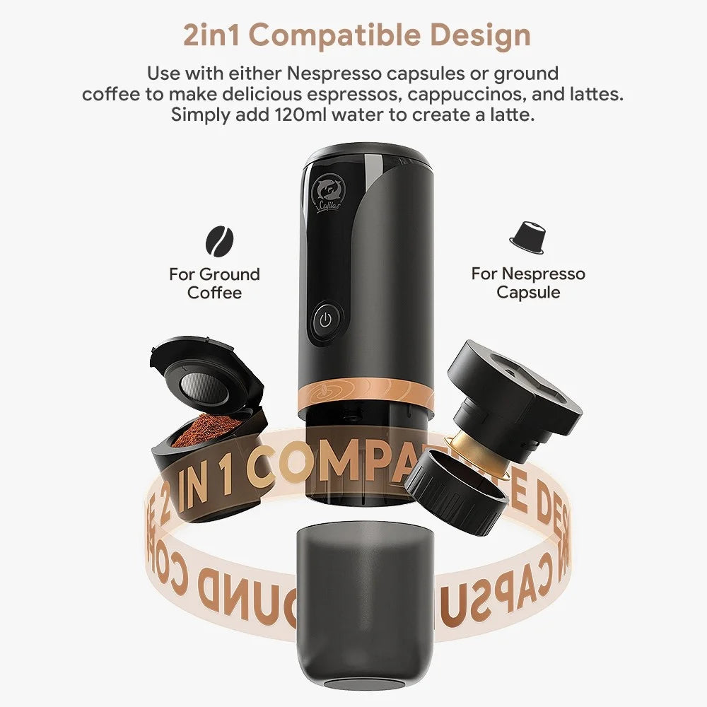 ICAFILAS YJ04 Travel Espresso Coffee Maker BPA-free No FDA Certified Capsules Coffee Machine with Cup and Tamper - 5