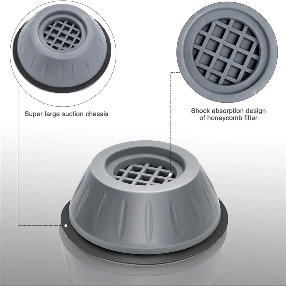 4Pcs 9cm Anti Vibration Washer Feet Pad, Washing Machine Feet Pads Noise Canceling Washing Machine Feet Support - 5