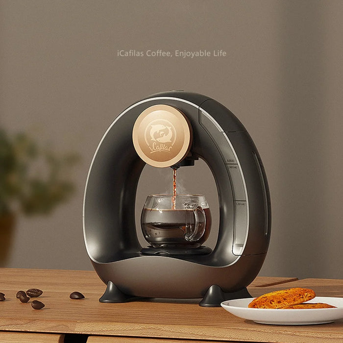 ICAFILAS Mini Q Coffee Maker Portable Americano Coffee Machine for Home Office (No FDA Certificate) - Black / 110V US Plug - 2