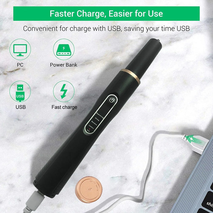 H02077 Plaque Remover Ultrasonic Scaler Tooth Cleaner 5 Modes Rechargeable Teeth Stain Remover Tool - Black - 4