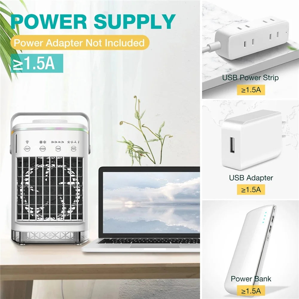 CF-006 Summer Mini Desktop Air Conditioning Cooling Fan ABS+PP USB Home Humidifier Air Cooler - 5