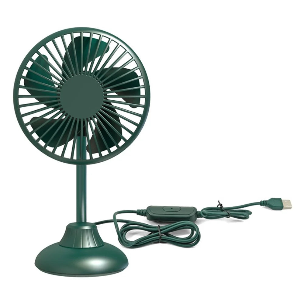 F502 Car Interior Mute Fan USB Powered 3 Wind Speeds Adjustable Automotive Cooling Fan - Green - 1