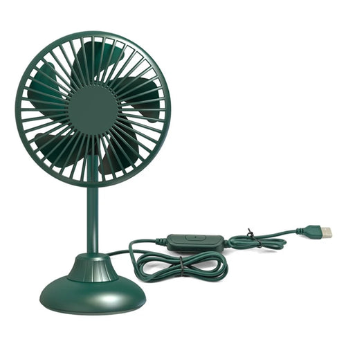 F502 Car Interior Mute Fan USB Powered 3 Wind Speeds Adjustable Automotive Cooling Fan - Green - 1