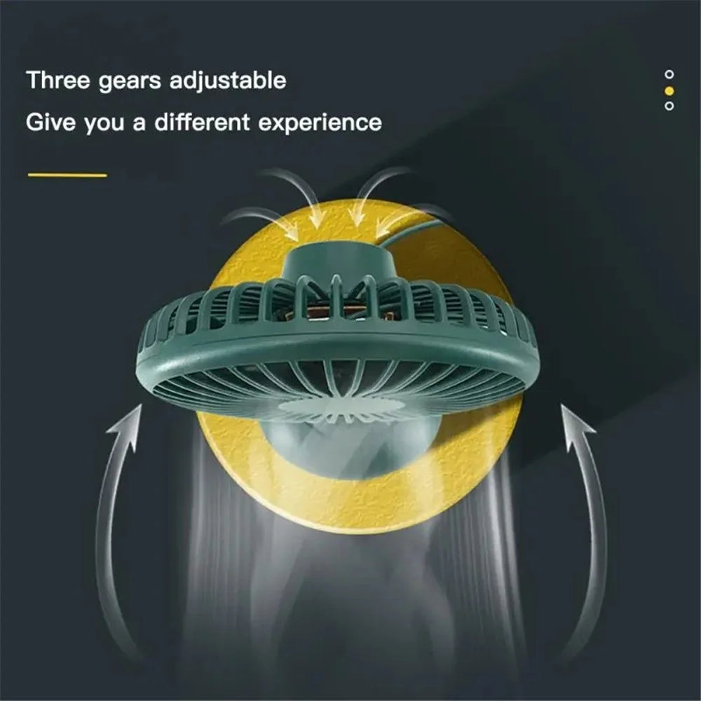 F502 Car Interior Mute Fan USB Powered 3 Wind Speeds Adjustable Automotive Cooling Fan - Green - 5