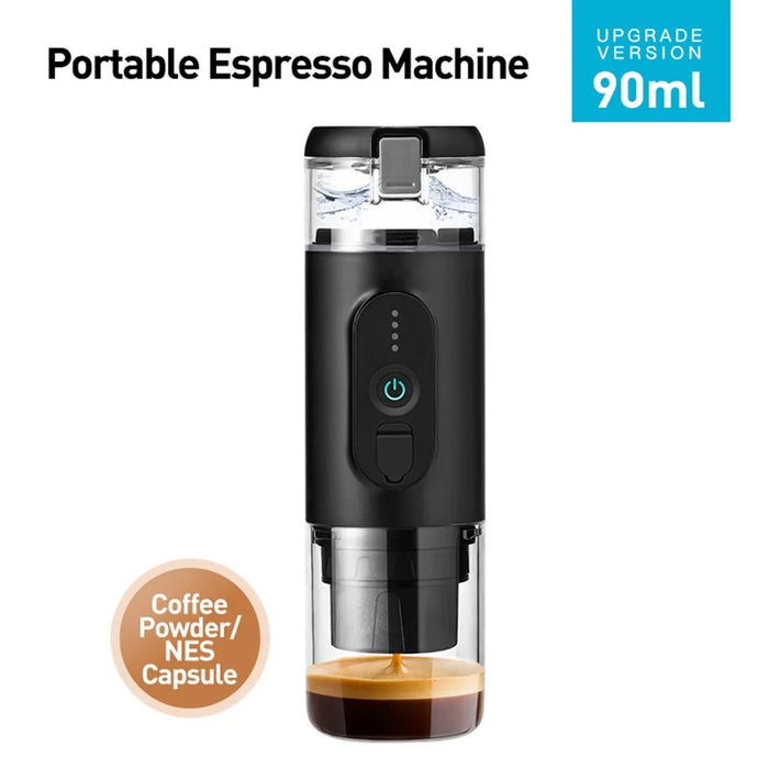 CF-1801BGC+ 90ml Wireless Heating Espresso Machine Car Electric Coffee Maker for Traveling Camping (BPA Free, No FDA Certificate) - Black - 2