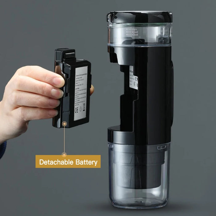 CF-1801BGC+ 90ml Wireless Heating Espresso Machine Car Electric Coffee Maker for Traveling Camping (BPA Free, No FDA Certificate) - Black - 5