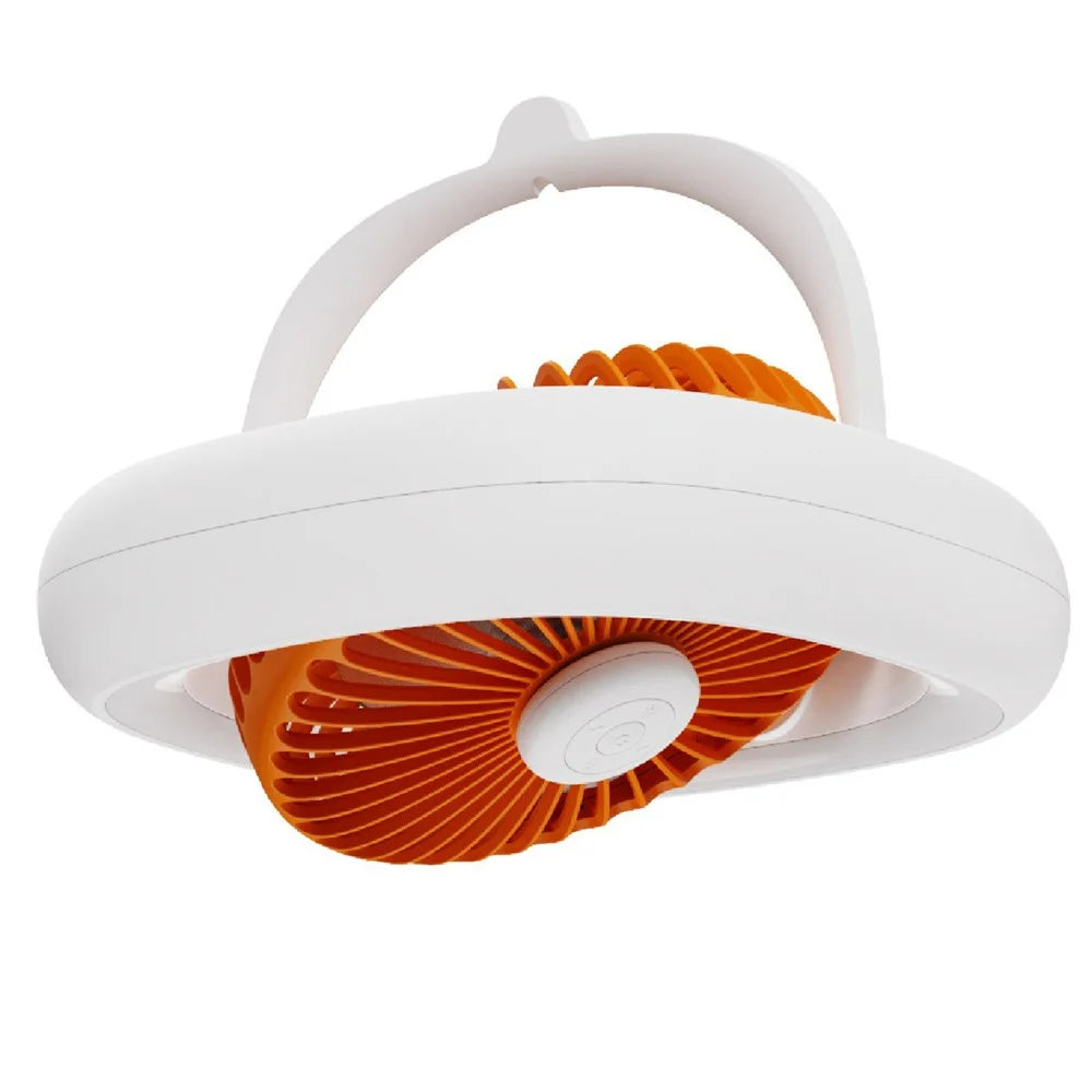 JP-ytds Foldable Table Desk USB Fan Air Circulator Hanging Fan with Light (CE) - Orange - 1