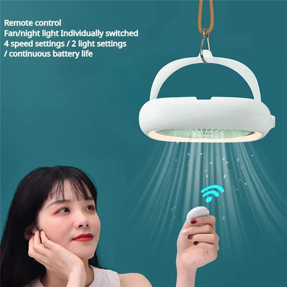 JP-ytds Foldable Table Desk USB Fan Air Circulator Hanging Fan with Light (CE) - Orange - 4