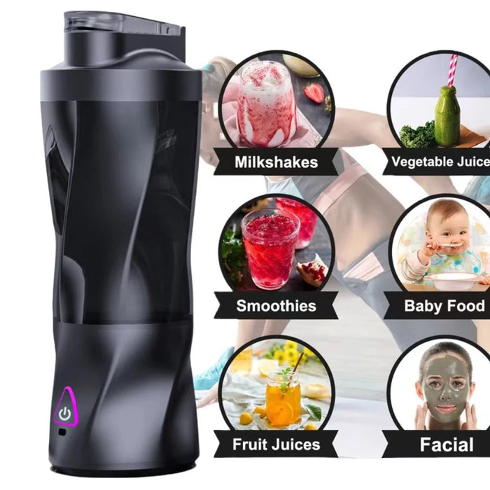 HD-10 Portable Sports Electric Juicer Rechargeable Mini Juicer Cup Fruit Ice Crusher (No FDA, BPA-Free) - White - 5