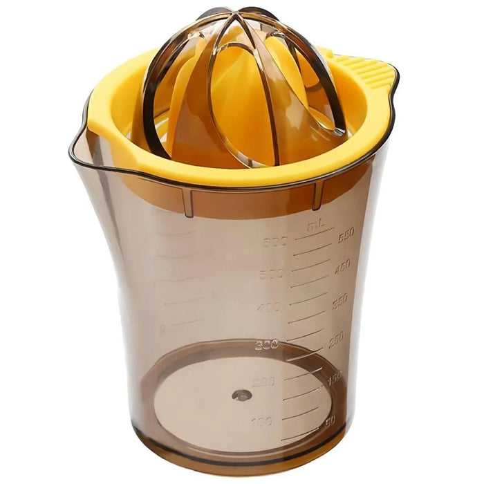 600ML Manual Plastic Juicer with Scale Measuring Cup Fruit Squeezer Orange Lemon Juicer Cup (BPA Free, No FDA) - 1