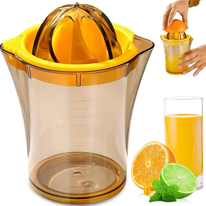 600ML Manual Plastic Juicer with Scale Measuring Cup Fruit Squeezer Orange Lemon Juicer Cup (BPA Free, No FDA) - 2