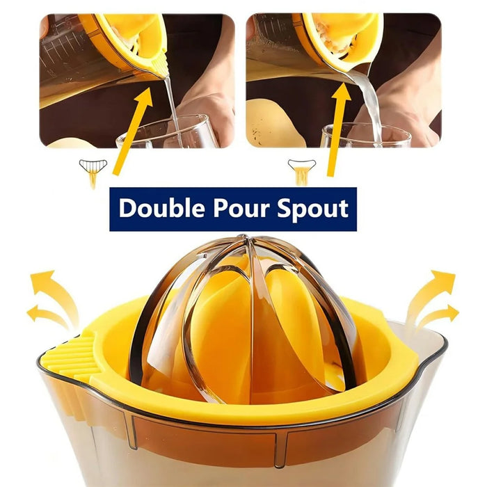 600ML Manual Plastic Juicer with Scale Measuring Cup Fruit Squeezer Orange Lemon Juicer Cup (BPA Free, No FDA) - 4