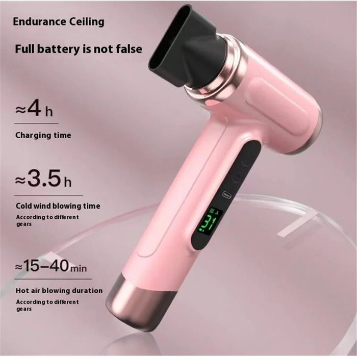 Cordless Ionic Hair Dryer 3 Mode Rechargeable Blow Dryer Travel Hair Dryer - Pink - 5