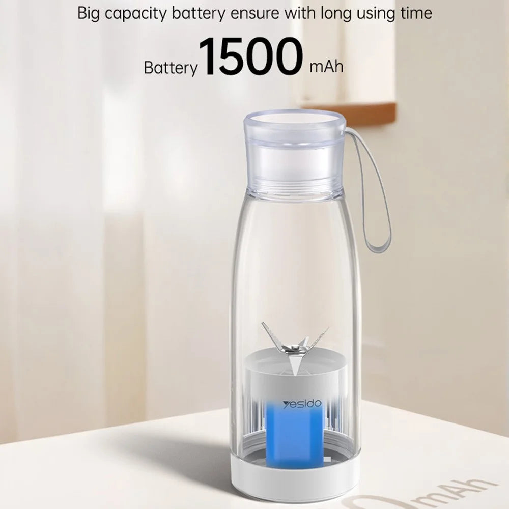 YESIDO EC17 450ml Portable Juicer 18500 RPM 80W Rechargeable 304 Stainless Steel Blender (BPA Free, No FDA) - 6