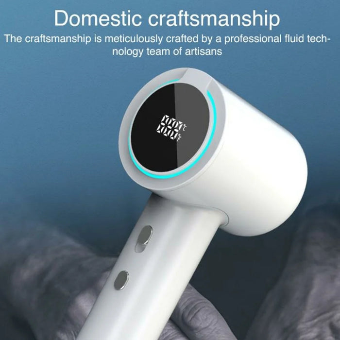 XM604 Bladeless High Speed Negative Ion Hair Dryer with LED Digital Display, EU Plug 1.8m Cable - White - 3