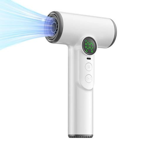 Wireless Hair Dryer Powerful Airflow for Dorm Students / Outdoor Travel Portable Blow Dryer - White - 1