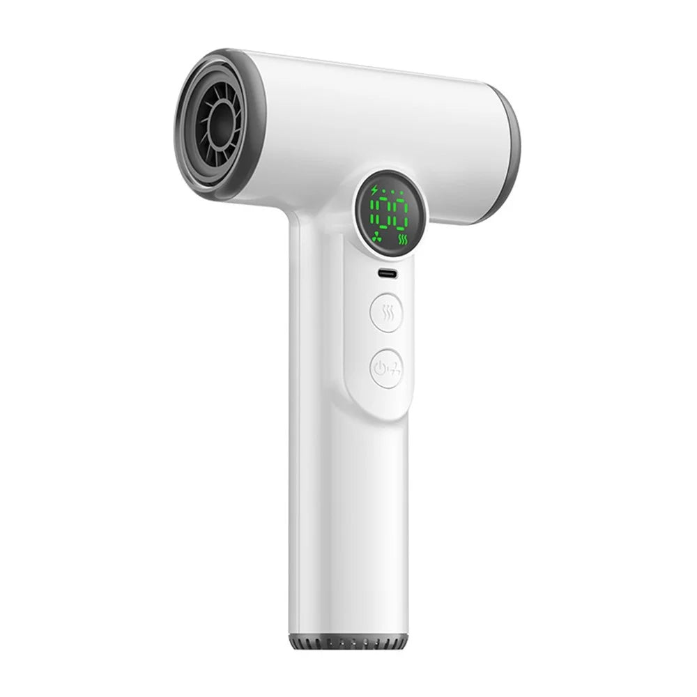 Wireless Hair Dryer Powerful Airflow for Dorm Students / Outdoor Travel Portable Blow Dryer - White - 2