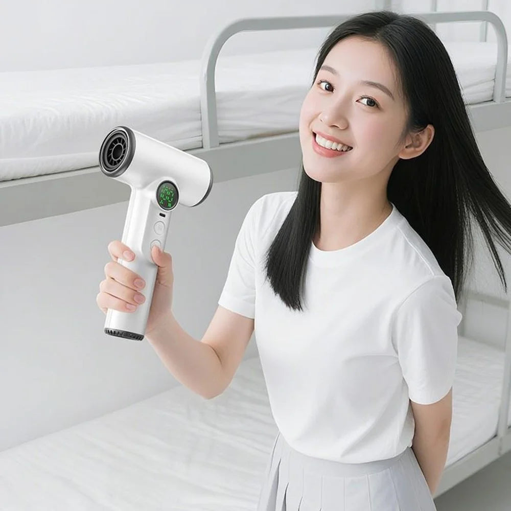 Wireless Hair Dryer Powerful Airflow for Dorm Students / Outdoor Travel Portable Blow Dryer - White - 4