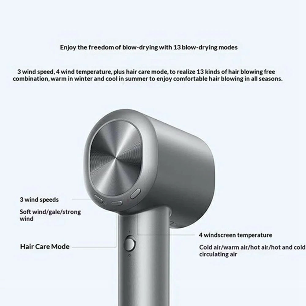 XIAOMI MIJIA H701 High Speed Water Ion Hair Dryer 1600W 110000 RPM Smart Temperature Control CN Plug (Chinese Version) - Tarnish - 4