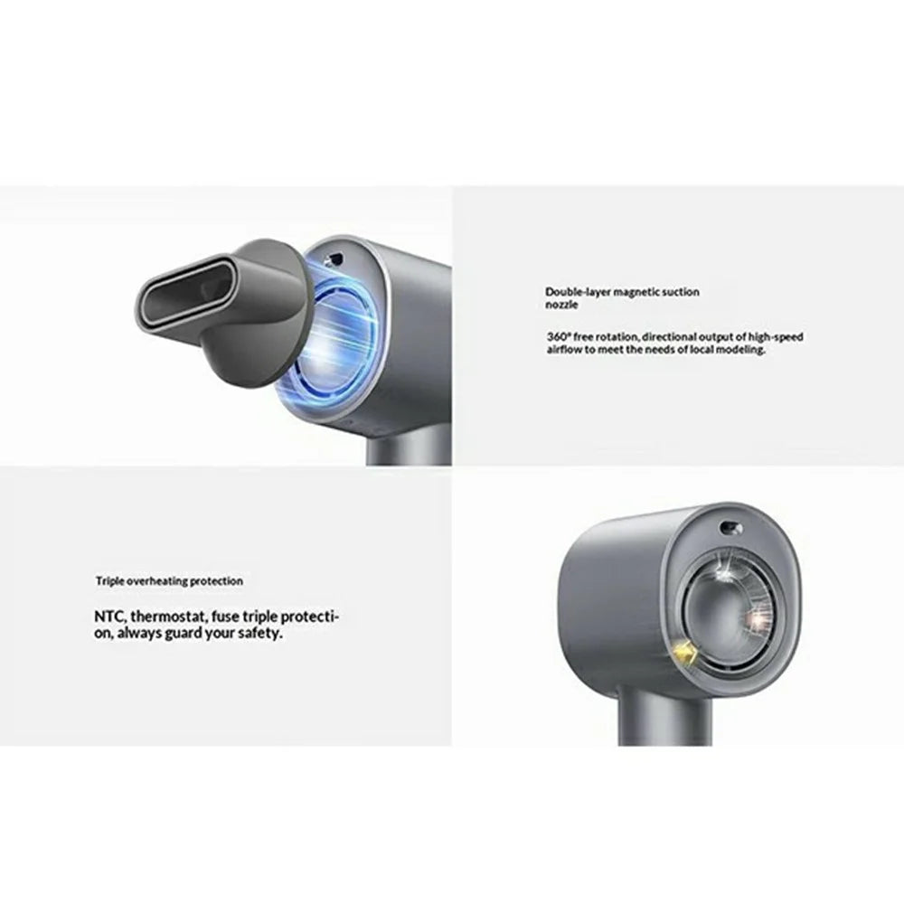 XIAOMI MIJIA H701 High Speed Water Ion Hair Dryer 1600W 110000 RPM Smart Temperature Control CN Plug (Chinese Version) - Tarnish - 5