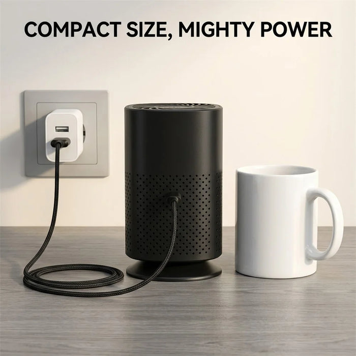 H1 Desktop Air Purifier Negative Ion HEPA Filter USB Rechargeable Air Purifier for Home Bedroom Car - Black - 2