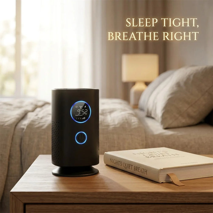 H1 Desktop Air Purifier Negative Ion HEPA Filter USB Rechargeable Air Purifier for Home Bedroom Car - Black - 4