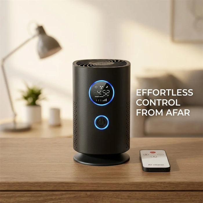 H1 Desktop Air Purifier Negative Ion HEPA Filter USB Rechargeable Air Purifier for Home Bedroom Car - Black - 7